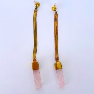 Free People Pink Stone Drop Earrings